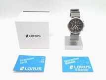 SEIKO LORUS Military Chronograph Watch Black Grey セイコー ローラス ミリタリー クロノグラフ クオーツ ブラック グレー 100m防水 時計_画像10