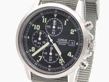 SEIKO LORUS Military Chronograph Watch Black Grey セイコー ローラス ミリタリー クロノグラフ クオーツ ブラック グレー 100m防水 時計_画像3