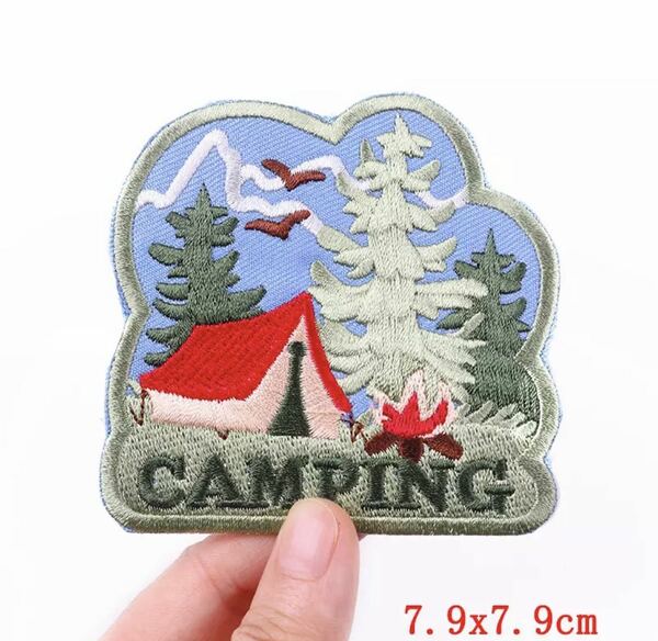 キャンピングワッペン campingワッペン outdoorワッペン アウトドアワッペン キャンプワッペン アイロンワッペン 刺繍ワッペン