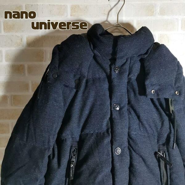 nano universe ダウンジャケット 西川ダウン ネイビー
