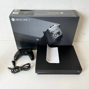 257＊中古品 XBOX ONE X 本体 セット 1TB ブラック Microsoft Model 1787 コントローラー付き 初期化 動作確認済み＊