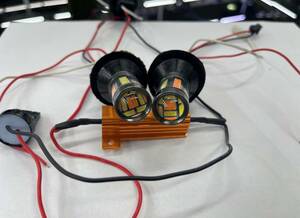 T20 LED 66連　ウィンカー ポジション キット 白/橙 アンバー/ホワイト　ハイフラ防止抵抗付.