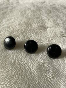 【新品 未使用】革ボタン 高級 本革 皮 釦 艶あり 黒ブラック 3個セット 多数あり 複数割引あり 中 20mm