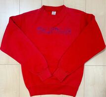 良品　90s　USA製　SOFFY HEAVY SWEATS　クルーネック　長袖　スウェット　トレーナー　レッド　レディース　Mサイズ相当　US古着_画像1