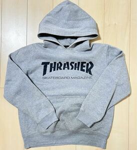 THRASHER　スラッシャー　プルオーバーパーカー　フーディ　Hoodie　メンズ　Mサイズ　グレー　スケボー　アメカジ　古着