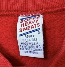 良品　90s　USA製　SOFFY HEAVY SWEATS　クルーネック　長袖　スウェット　トレーナー　レッド　レディース　Mサイズ相当　US古着_画像4