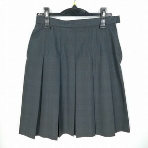 1円 スクールスカート 夏物 w69-丈53 チェック 中学 高校 プリーツ 学生服 制服 女子 中古 HK7548