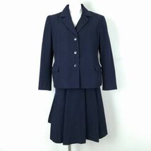 1円 ブレザー ベスト スカート 上下3点セット 170 冬物 女子 学生服 埼玉小川高校 紺 制服 中古 ランクC NA7149_画像1