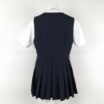 1円 ジャンスカミニ 紐タイ 160A バスト88 ウエスト76 トンボ 冬物 女子 学生服 中学 高校 紺 制服 中古 ランクC NA7775_画像2