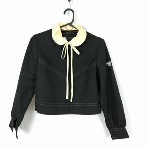 1円 ジャケット 紐タイ 上着 155A 冬物 女子 学生服 鹿児島純心女子中学高校 黒 制服 中古 ランクC NA8100