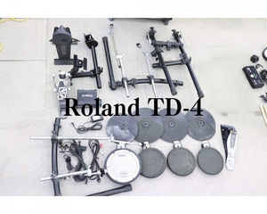 現状品 Roland / ローランド TD-4 シリーズ 電子ドラム セット モジュール / パッド 9点 / ペダル etc 035FZBZ75