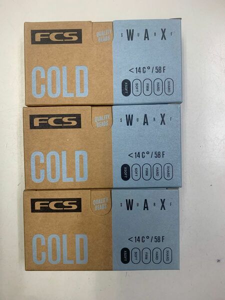 FCS サーフィン ワックス COLD 冬用 surf wax 3個セット