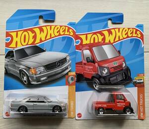 ホットウィール　ベーシックカー　 '89メルセデス ベンツ 560 SEC AMG　&　マイティK　★　2種　★　1/64 ミニカー　★　Hot Wheels