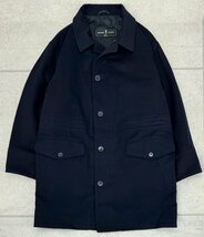 ARNYS アルニス カシミヤ ウール 中綿 ミドル丈 ステンカラー コート size46 L～XL 紺/ネイビー イタリア製 80s 90s ヴィンテージ オールド_画像1