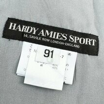 HARDY AMIES SPORT ハーディエイミス ロゴ刺繍 ノータック レーヨン デニム スラックス パンツ ジーンズ W91cm ブルー 日本製 ゴルフ_画像9