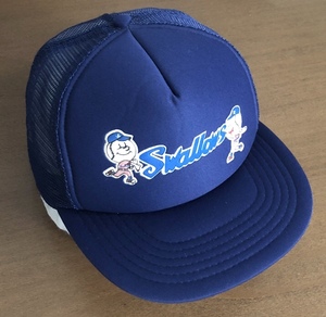 ヤクルト スワローズ CAP ボール坊や 紺 メッシュ キャップ Yakult Swallows 東京 NPB プロ 野球 好きに も 村上 哲人 レトロ 昭和 平成