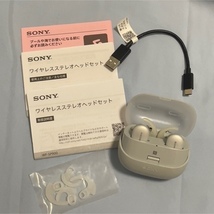 ◆ジャンク品◆送料無料◆SONY 完全ワイヤレスイヤホン WF-SP900 Bluetooth対応 左右分離型 防水 容量4GB 2018年製/マイク付き/白 №358_画像1