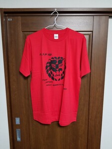 新品　新日本プロレス　N.J .P .W ライオンマーク Tシャツ　XL　レッド　赤　RED　棚橋弘至　海野翔太　タイガーマスク
