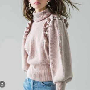 Estella.k エステラケー　パール付きニット　タートルネック