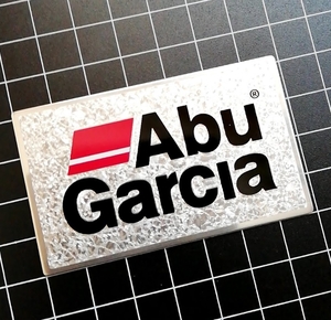 Abu Garcia アブガルシア プレートステッカー メタルステッカー シール　シルバー　銀色金属