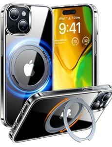 【多機能360度回転スタンド】TORRAS iPhone15 用 ケース 縦横両対応 Halbachマグネット搭載 MagSafe対応 耐衝撃 リング6.1インチ iPhone