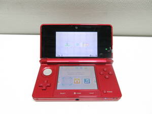 ゲーム祭 任天堂 3DS フレアレッド CTR-001 ニンテンドー 中古品 初期化済み 起動のみ確認済 充電ケーブルなし タッチペンあり 