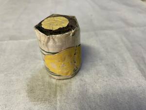 戦前染料瓶　古い硝子瓶 みや古染 未開封 / ガラスビン 箱 容器　◆黄色◆和の色