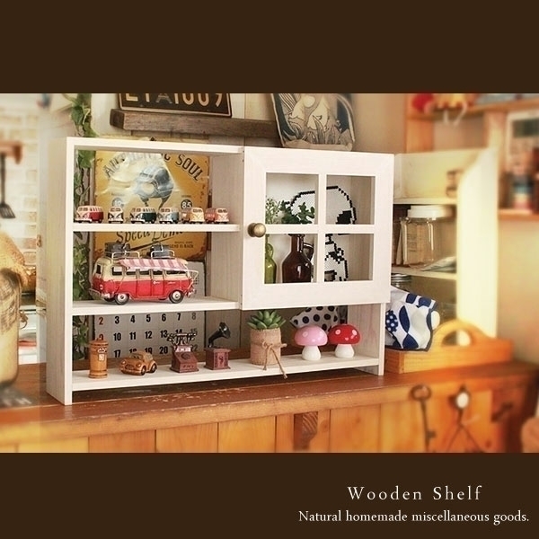 [Free Shipping] Handmade Shelf with Doors, Wooden Shelf, Display Shelf, White, Handmade items, furniture, Chair, shelf, Bookshelf, Shelf