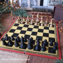 【チェスはバイオレンスなスポーツ】イギリス チェスセット ボード ゲーム 木製駒 セット◆Antique Staunton Chessmen & Folding Board◆_画像1