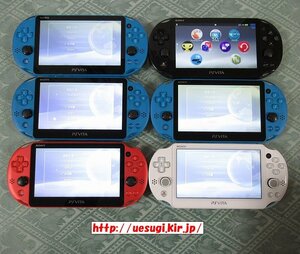 ●ジャンク●PSVita PCH-2000 本体 6台 セット(メタリックレッド.ライトブルー.アクアブルー)