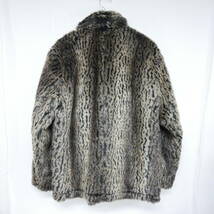 【1円】良好 国内正規 Supreme×Schott ショット 17AW Faux Fur Peacoat P Coat エコファー Pコート USA製 Leopard レオパード M_画像4