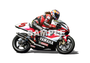 即決送料無料　YZR500ノリック　バイクグラフィック 額付きインテリア雑貨　 YAMAHA WGP SHOEI 2スト ヤマハストロボ ワークスカラー