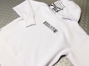 B品★KFF42★春ゴルフ★FILA GOLF★フィラゴルフ★フーディーロゴ プリントオーバーサイズ前丈短めスリット★L/WT