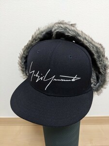 冬向き! Yohji Yamamoto × NEW ERA キャップ 7 1/2 59.6cm イヤーフラップ ネイビー 帽子 HK-H34-159 ヨウジヤマモト ニューエラ ファー