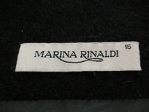 イタリア製　MARINA RINALDI　マリナリナルディ　カシミヤ混　ミンクファー　ステンカラーコート　ブラック　１５　大きいサイズ_画像4