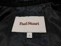 Paul Stuart　ポールスチュアート　ツイード　ステンカラーコート　ブラック　８_画像4