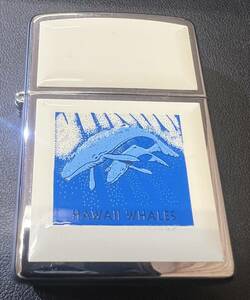 【3764】新品未使用 ZIPPO HAWAII WHALES 『B 04 BRADFORD.PA. MADE IN U.S.A』　ジッポ　ライター　アンティーク　クジラ アイボリー 