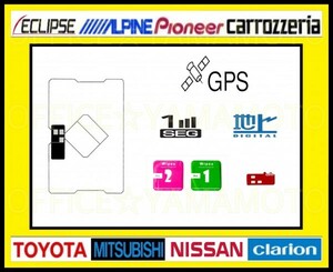 GPS&地デジ 汎用 フィルムアンテナ トヨタ イクリプス カロッツェリア パイオニア 楽ナビ等 3M超強力両面テープ付き ガラスクリーナー付 q