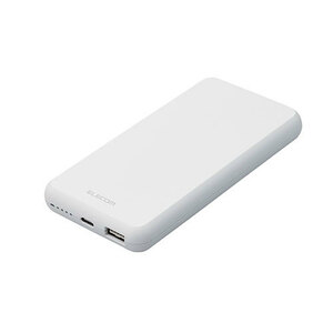 エレコム モバイルバッテリー/リチウムイオン電池/薄型/15W/10000mAh/Type-C1ポート/USB-A1ポート/ホワイト DE-C38-10000WH