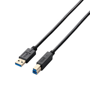 エレコム USBケーブル 【B】 USB3.0 (USB A オス to USB B オス) スタンダード 0.5m ブラック USB3-AB05BK