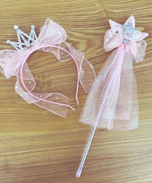 魔法スティック カチューシャ キッズ 喜ぶ 女の子 クラウン 星 王冠 可愛い