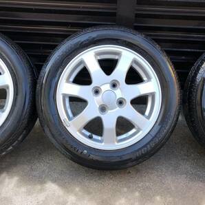 155/65R14 ダイハツ 純正 14インチ アルミホイール 14x4.5J+45 4H100 2022年製 ブリヂストン 4本セット タント ムーヴ 軽自動車等 B5の画像3