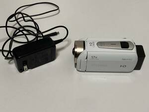 Canon　iVIS HF R52　ビデオカメラ　ホワイト　14年製　初期化済　動作確認済　ACコード バッテリー 箱なし 取説なし キャノン キズ 汚れ　