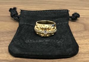 【原本付】 ★ クロムハーツ CHROME HEARTS フローラルクロスリング 22K/DIA ★