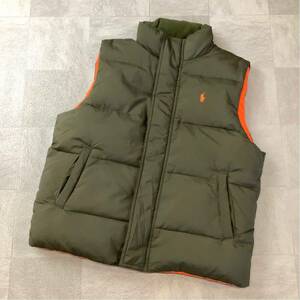  beautiful goods POLO by Ralph Lauren Polo Ralph Lauren down vest Kids 150 size khaki orange down 90%