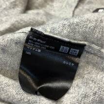 【高級感溢れるカシミヤ 100％】良品 UNIQLO ユニクロ カシミアニット セーター メンズ グレー Mサイズ 滑らか着心地_画像6