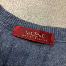 【高級感溢れるカシミヤ 100％】Le CENT カシミアニットベスト セーター メンズ ブルー Mサイズ 滑らか着心地_画像5
