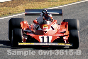 ワイド6切 生写真【6wl-3615-B】伝説のジル・ヴィルヌーヴ #11　フェラーリ312T2 1977年10月 F1日本グランプリレース