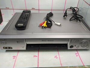 可動　ビデオ再生　確認済み VHS ビデオデッキ　SONY ソニー SLV-NR300　リモコン付き 　100サイズ