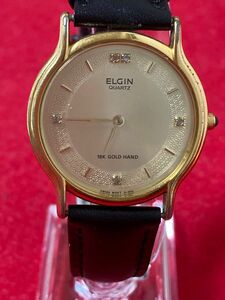 ELGIN 18 GOLD エルジン　金　クォーツ　レア　FK-321 ビンテージ　貴重　時計